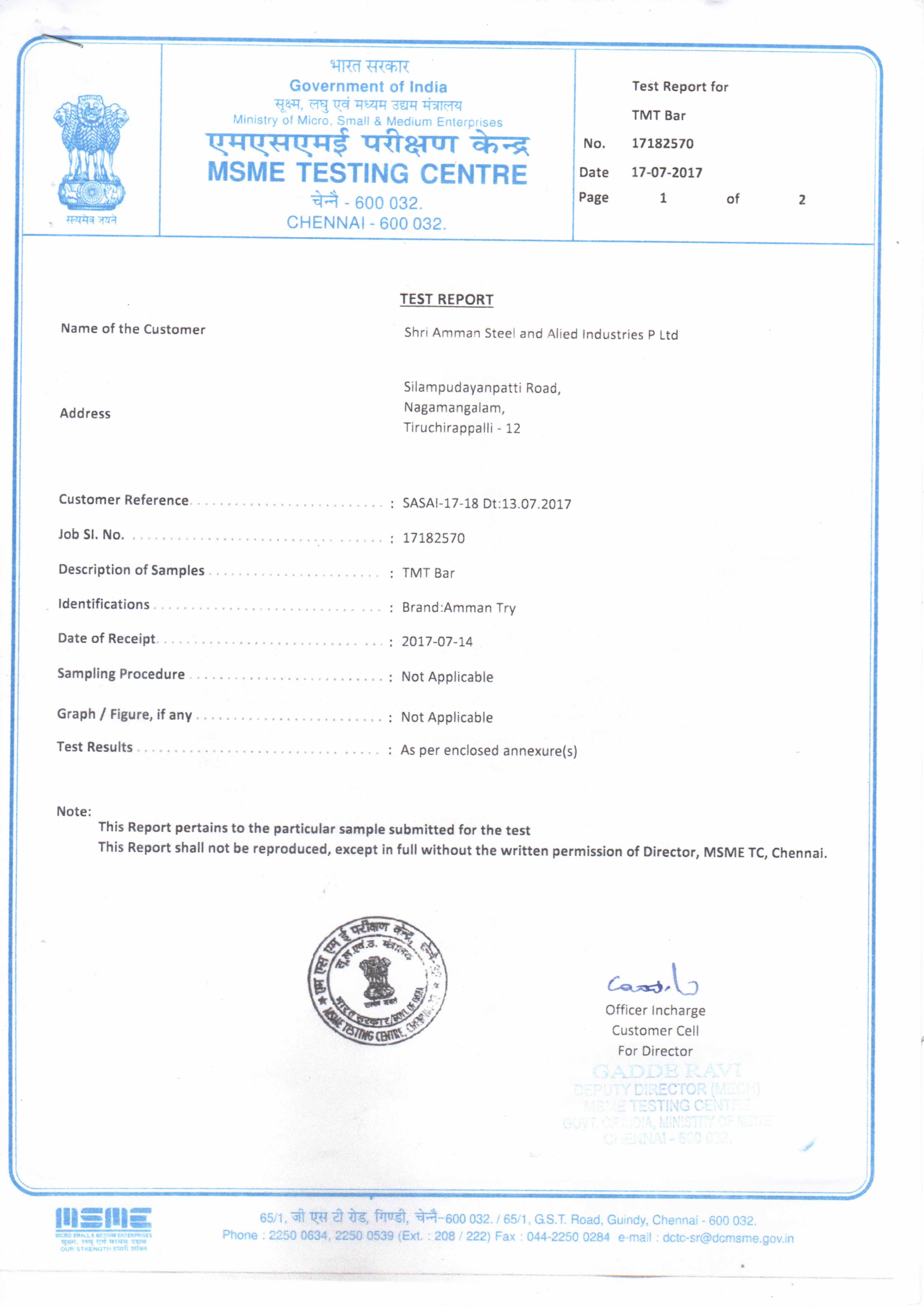 MSME Test Certificate 17 07 17 (Chemical) 1 min AMMAN TRY