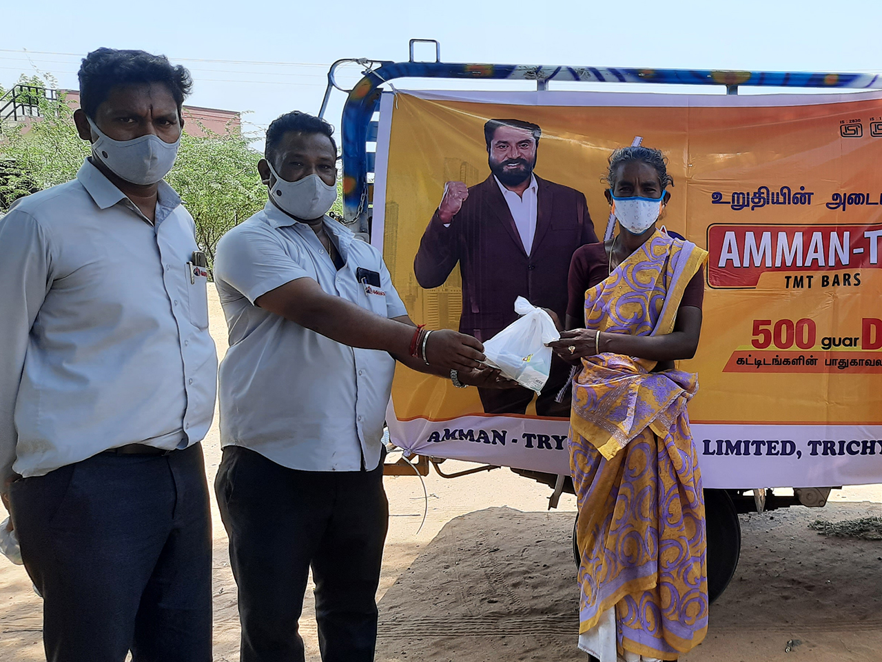 Providing Covid Safety materials in Trichy, Tamilnadu and  Naidupeta, Andhra Pradesh