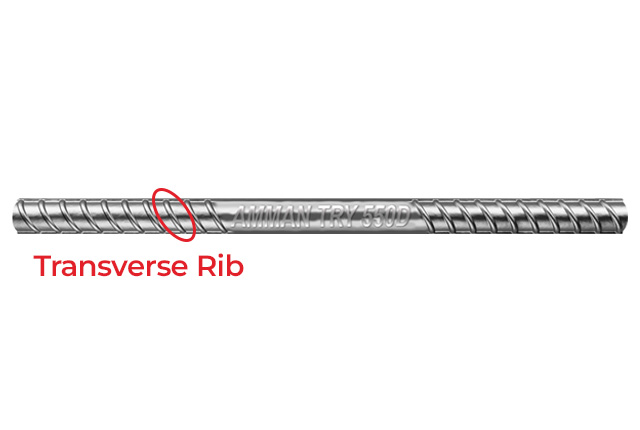 how to check quality of tmt bars AMMAN-TRY transverse rib pattern