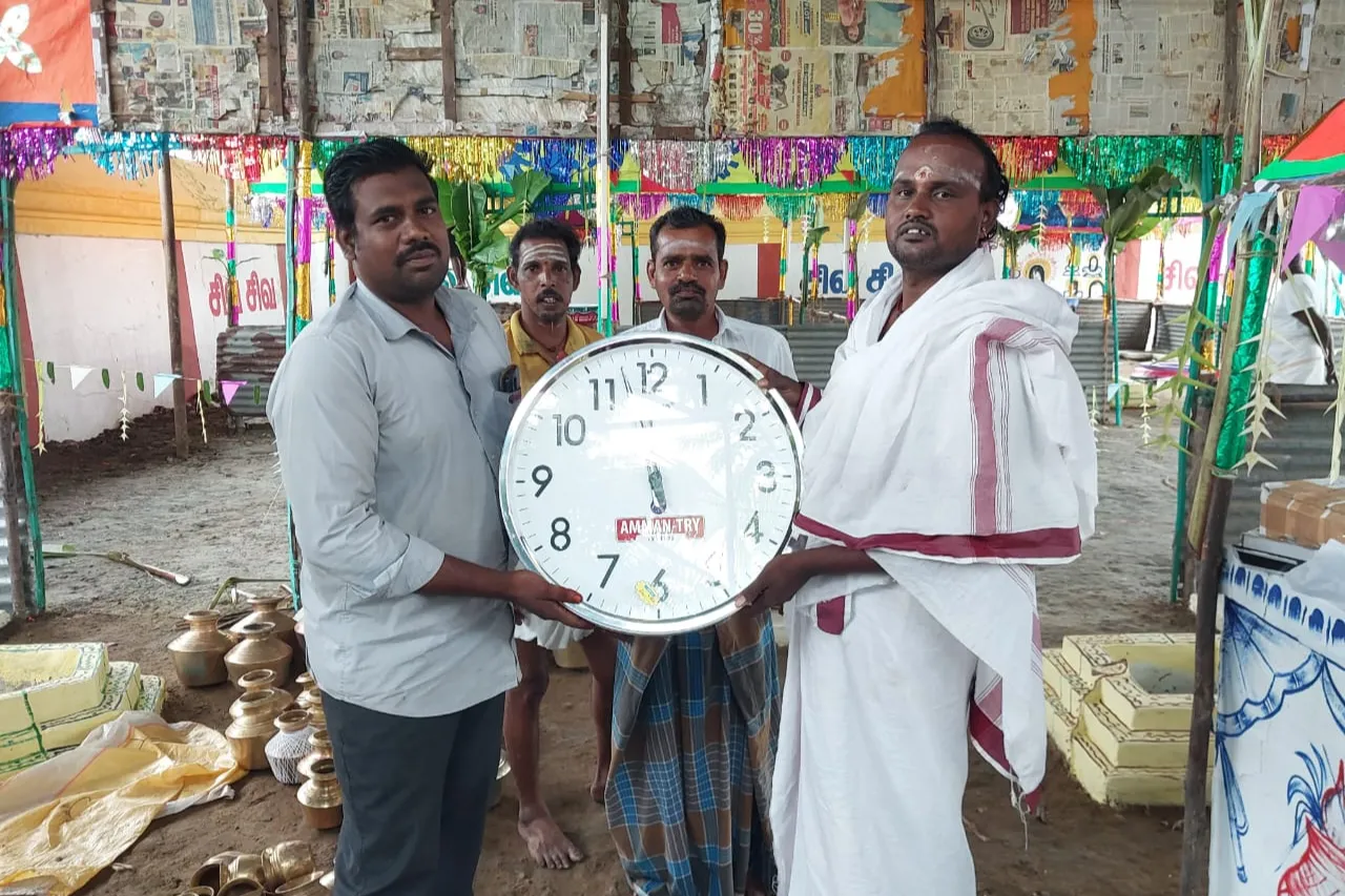Vibhuti Pocket & Wall Clock Gift Distribution Vibhuti Pocket & Wall Clock Gift Distribution